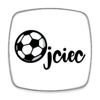 Fußball Papa Papa - Viereckiger Kühlschrankmagnet - Weiß - Vorne