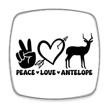 Antelope Heart Peace Animal Motif - Square fridge magnet - white - Front