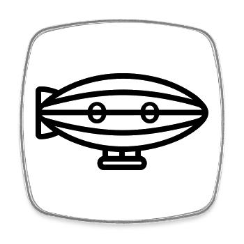 Airship - Square fridge magnet - white - Front