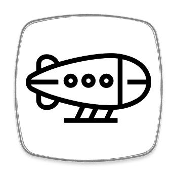 Airship - Square fridge magnet - white - Front