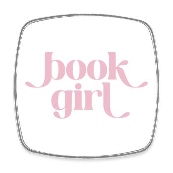Buchgirl - Book Girl Retro - Viereckiger Kühlschrankmagnet - Weiß - Vorne