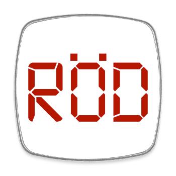 Rot – LCD - Viereckiger Kühlschrankmagnet - Weiß - Vorne