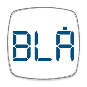 Blau - LCD - Viereckiger Kühlschrankmagnet - Weiß - Vorne