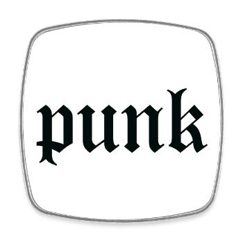 Punk-Gothic-Lettering-T-Shirt - Viereckiger Kühlschrankmagnet - Weiß - Vorne