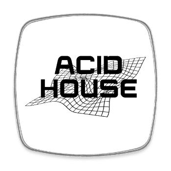 Acid house - Magnet carré - blanc - Devant