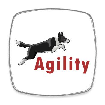 Agility logo "Jumping" - Square fridge magnet - white - Front
