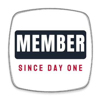 Barreau des membres en lettres - Club des membres - Magnet carré - blanc - Devant