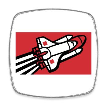 Silhouette de la navette spatiale - Magnet carré - blanc - Devant