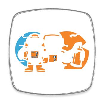 Logo de la silhouette de l’astronaute - Magnet carré - blanc - Devant
