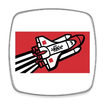 Space Shuttle Graffiti Graphic - Square fridge magnet - white - Front