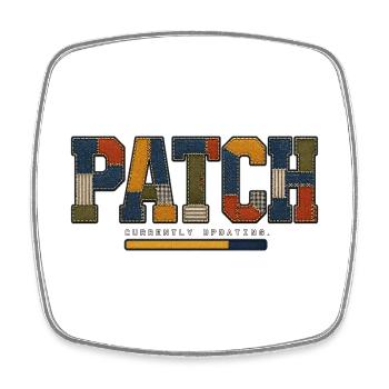 PATCH – Continuous Updating - Square fridge magnet - white - Front