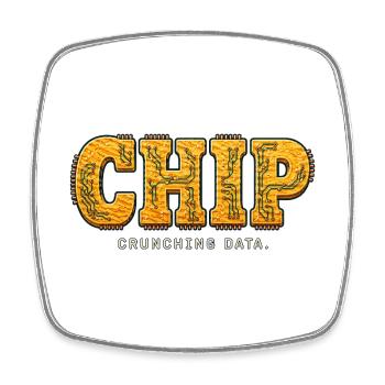 CHIP – Données Crunchy - Magnet carré - blanc - Devant