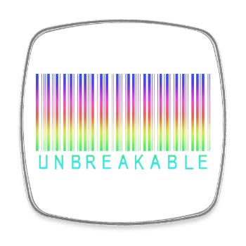 Barcode Unbreakable Rainbow - Square fridge magnet - white - Front