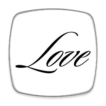 Love Calligraphy Script Minimalist Typography Grap - Square fridge magnet - white - Front