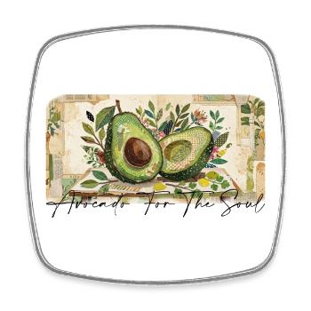 Avocat - Magnet carré - blanc - Devant