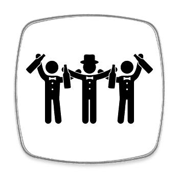 braeutigam_party - Square fridge magnet - white - Front