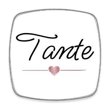 Tante Cœur Cadeau Personne Préférée de la Famille - Magnet carré - blanc - Devant