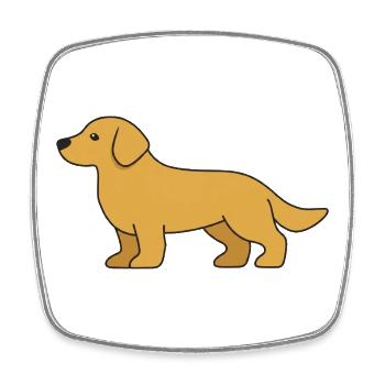 Silhouette du chien labrador - Magnet carré - blanc - Devant