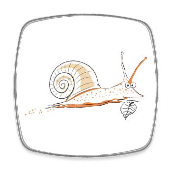 Schnecke  - Viereckiger Kühlschrankmagnet - Weiß - Vorne