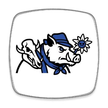 Logo du Crâne de sanglier sauvage - Magnet carré - blanc - Devant