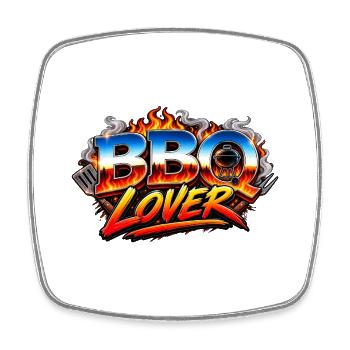 Logo des Flammes des Amoureux du BBQ - Magnet carré - blanc - Devant