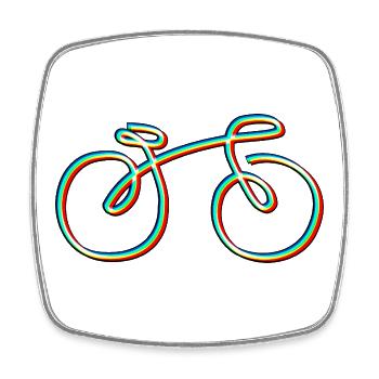 musique électronique dance, vélo - Magnet carré - blanc - Devant