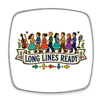 LONG LINES READY - Square fridge magnet - white - Front