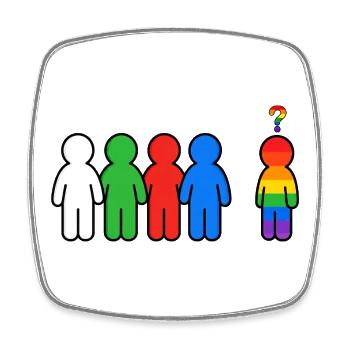 Anders und Stolz Regenbogen Grafik - Square fridge magnet - white - Front