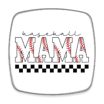 Baseball Mama Season - Square fridge magnet - white - Front