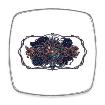 Nordstern Mythos Compass - Square fridge magnet - white - Front