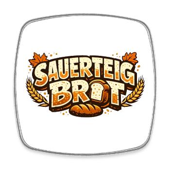 Sauerteig Brot Logo Illustration - Viereckiger Kühlschrankmagnet - Weiß - Vorne