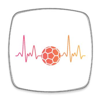Handball Herzschlag Handballer - Viereckiger Kühlschrankmagnet - Weiß - Vorne