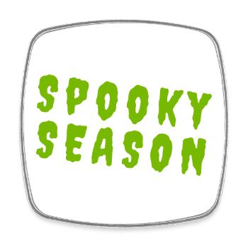Spooky Season – Toxic Green Typography - Viereckiger Kühlschrankmagnet - Weiß - Vorne
