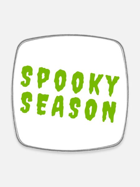 Spooky Season – Toxic Green Typography - Viereckiger Kühlschrankmagnet - Weiß