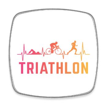 Triathlon herzschlag triathletin triathlete - Viereckiger Kühlschrankmagnet - Weiß - Vorne