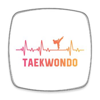 Taekwondo Herzschlag Taekwondo - Viereckiger Kühlschrankmagnet - Weiß - Vorne