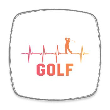 Golf herzschlag golfer golfspieler - Viereckiger Kühlschrankmagnet - Weiß - Vorne