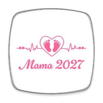 Ich werde Mama 2027 - Schwangerschaft Verkünden - Viereckiger Kühlschrankmagnet - Weiß - Vorne
