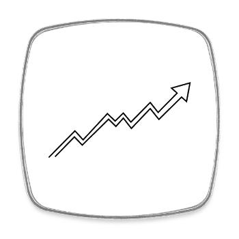 Bullish Trend Arrow - Viereckiger Kühlschrankmagnet - Weiß - Vorne