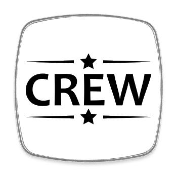 crew - Viereckiger Kühlschrankmagnet - Weiß - Vorne