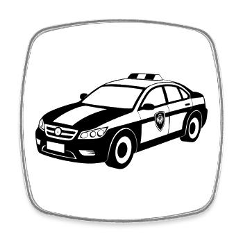 Polizei-Muscle-Car-Notfall - Viereckiger Kühlschrankmagnet - Weiß - Vorne