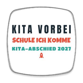 Kita Abschied 2027 Tschüss Kindergarten Schulkind - Viereckiger Kühlschrankmagnet - Weiß - Vorne