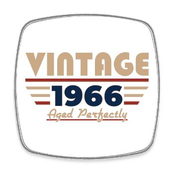 60. Geburtstag Geschenk Mann Vintage Oktober 1966 - Viereckiger Kühlschrankmagnet - Weiß - Vorne