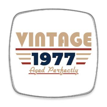 49. Geburtstag Geschenk Mann Vintage Jahrgang 1977 - Viereckiger Kühlschrankmagnet - Weiß - Vorne