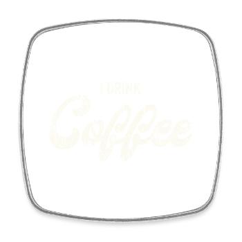 Ich trink Kaffee – Retro Script - Viereckiger Kühlschrankmagnet - Weiß - Vorne