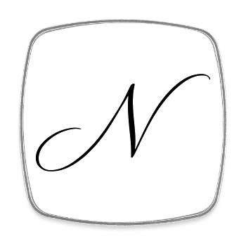 Name mit Anfangsbuchstabe N Nina Noah Nora Nico  - Viereckiger Kühlschrankmagnet - Weiß - Vorne