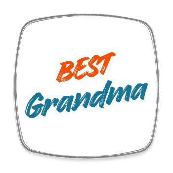 Beste Oma aller Zeiten – Retro Orange & Blue Typografie - Viereckiger Kühlschrankmagnet - Weiß - Vorne