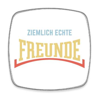 Ziemlich Echte Freunde (Freundschaft / Konkav / 3) - Viereckiger Kühlschrankmagnet - Weiß - Vorne