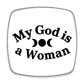 My-God-is-a-Woman - Viereckiger Kühlschrankmagnet - Weiß - Vorne