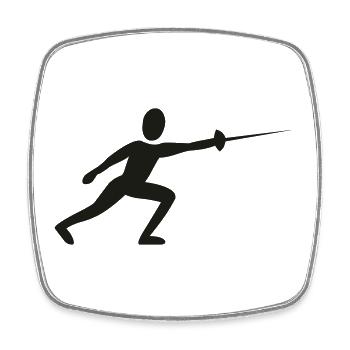 Fencer - Square fridge magnet - white - Front